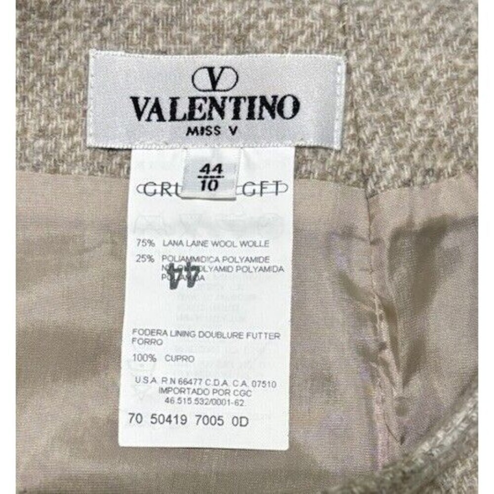 Vintage Valentino Miss V Wool Skirt Cream Beige Size 10 - Picture 5 of 6